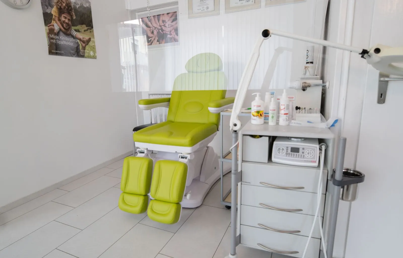 Sanitized medical exam room with disinfected surfaces Sanitized medical exam room with disinfected surfaces