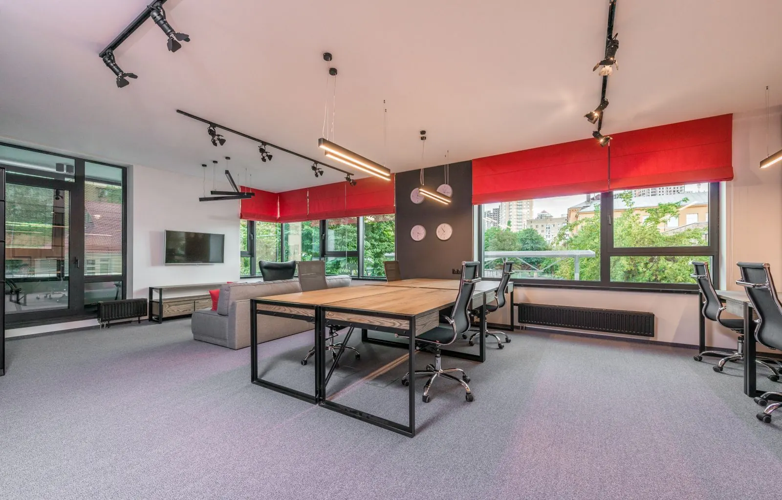 Clean executive office with polished hardwood floors Clean executive office with polished hardwood floors